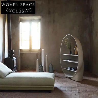 Modern Fiberglass Egg Shaped Living Room Wall Bookcase 3-Layer Display Shelf