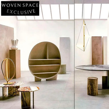 Modern Fiberglass Egg Shaped Living Room Wall Bookcase 3-Layer Display Shelf