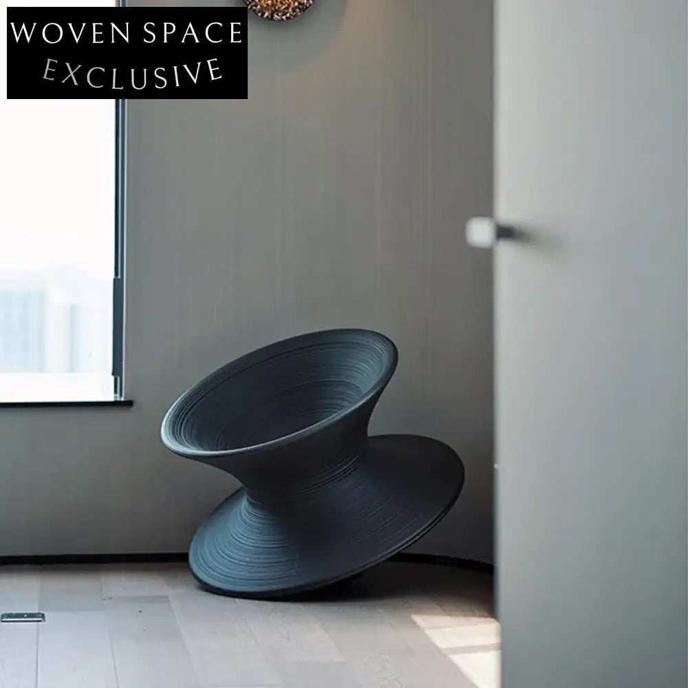 Modern Fiberglass Gyro Swivel Lounge Chair for Living Room Decor