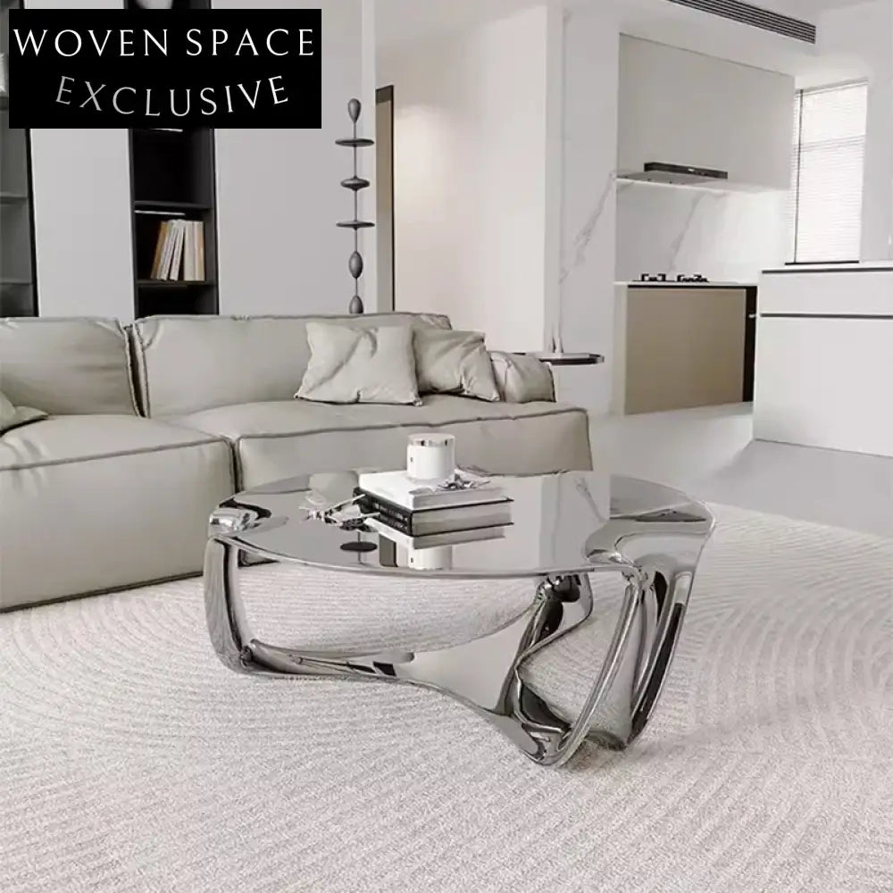 Modern Fiberglass Irregular Hollow Design Contemporary Living Room Coffee Table