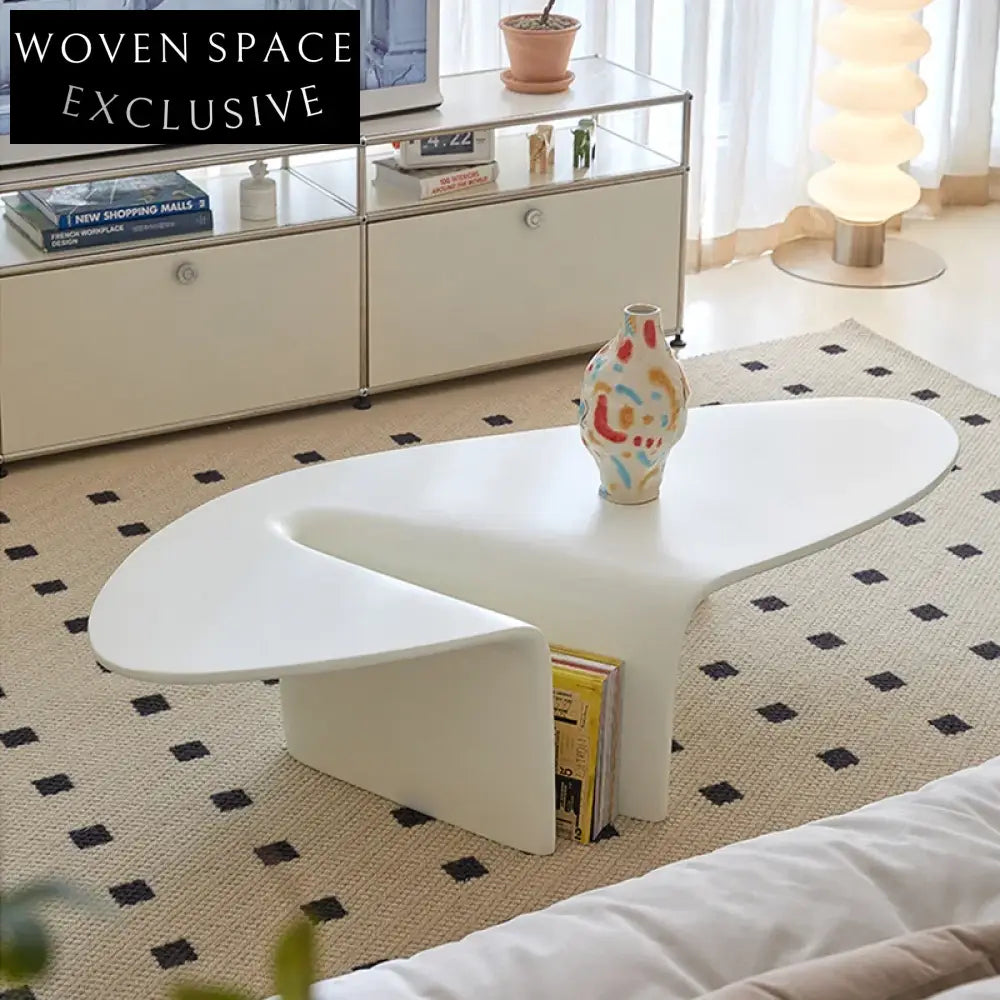 Modern Fiberglass Oval Coffee Table for Chic Living Rooms, Hotel Lounges