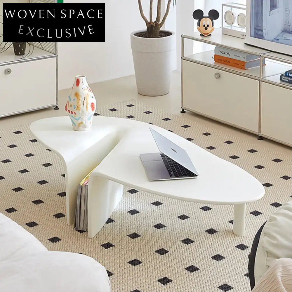 Modern Fiberglass Oval Coffee Table for Chic Living Rooms, Hotel Lounges
