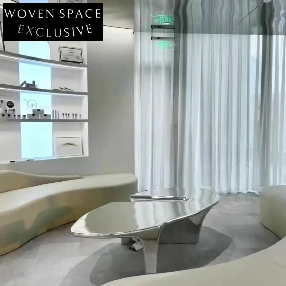 Modern Fiberglass Oval Coffee Table for Chic Living Rooms, Hotel Lounges