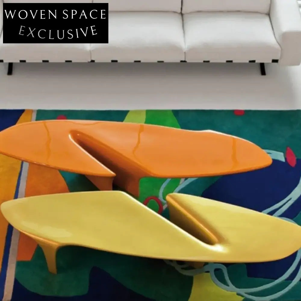 Modern Fiberglass Oval Coffee Table for Chic Living Rooms, Hotel Lounges