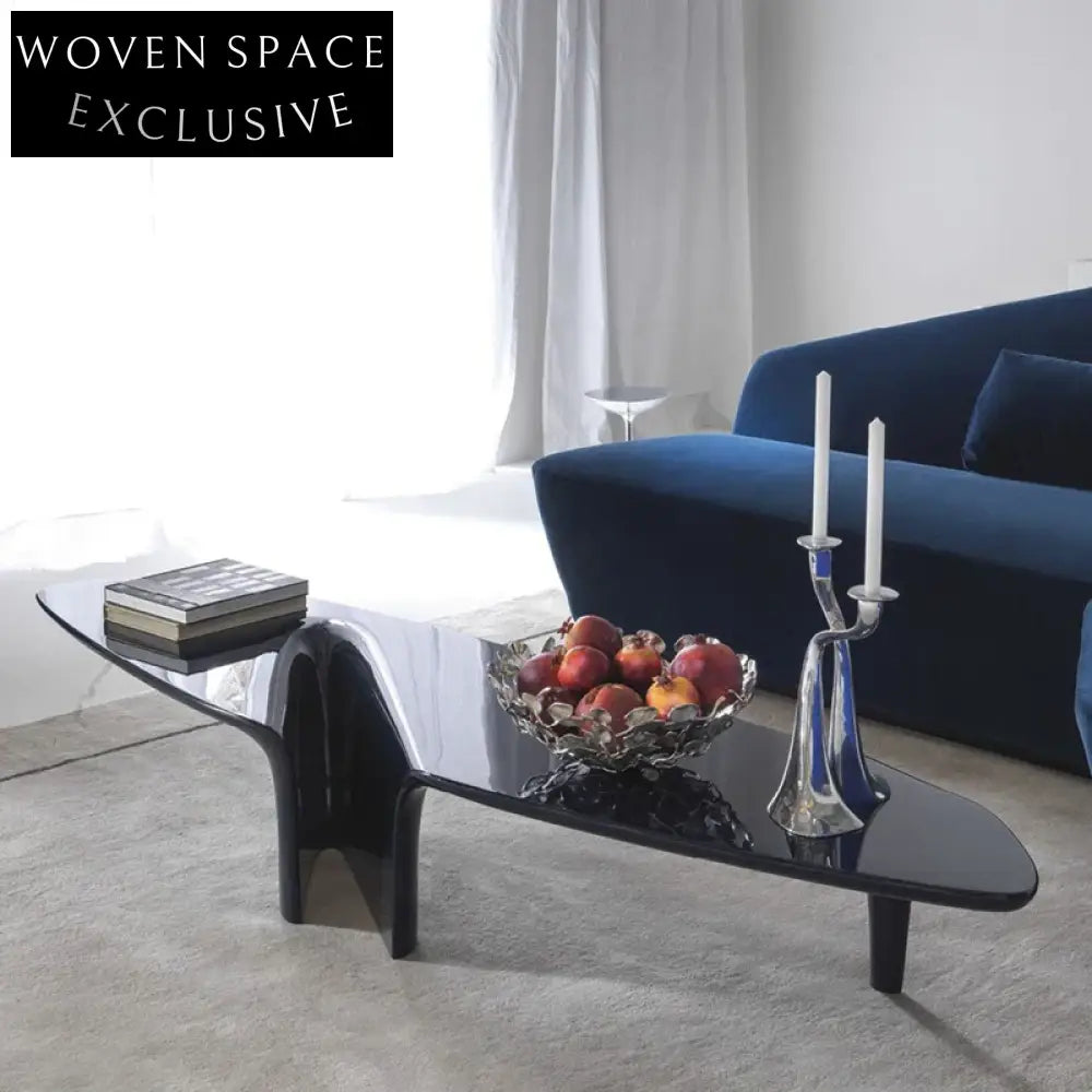 Modern Fiberglass Oval Coffee Table for Chic Living Rooms, Hotel Lounges