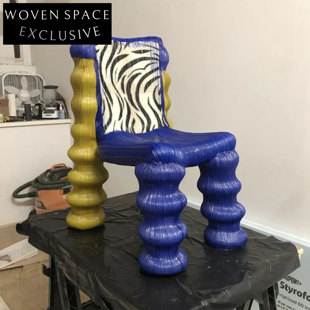 Modern Fiberglass Pleated Design Leisure Chair with Stool Furniture