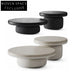 Modern Fiberglass Round Nesting Coffee Tables Set Mushroom Shape Design