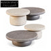 Modern Fiberglass Round Nesting Coffee Tables Set Mushroom Shape Design