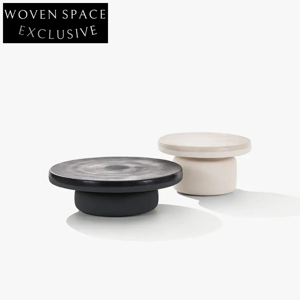 Modern Fiberglass Round Nesting Coffee Tables Set Mushroom Shape Design