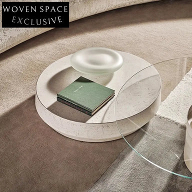 Modern Fiberglass Round Nesting Low High Combination Living Room Coffee Table