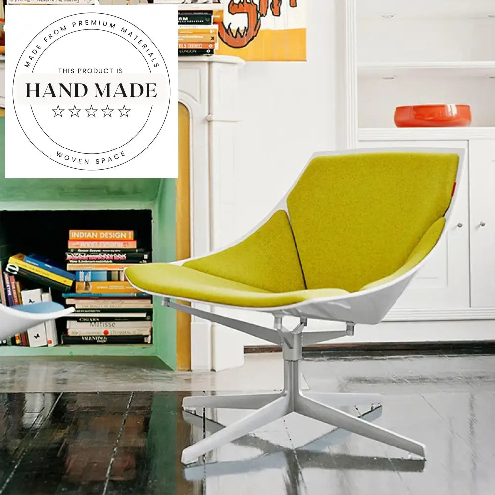 Modern Fiberglass Swivel Lounge Chair for Living Rooms and Hotel Lobbies
