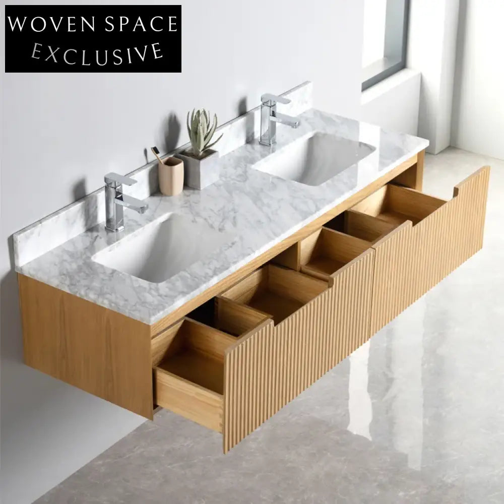 Modern Floating Double Sink Bathroom Vanity with Soft-Close Storage, Sleek Design