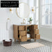 Modern Floor-Mounted Bathroom Vanity with Carrara Marble Top & Solid Wood Drawers