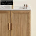 Modern Fluted Wall-Mounted Single Sink Bathroom Vanity Carrara Marble Top