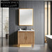 Modern Fluted Wall-Mounted Single Sink Bathroom Vanity Carrara Marble Top