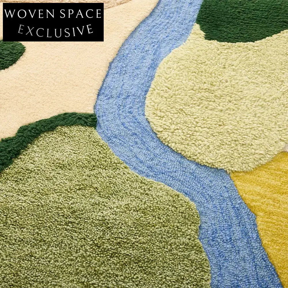 Modern Forest-Themed Irregular Polyester Kids Bedroom Living Room Area Rug