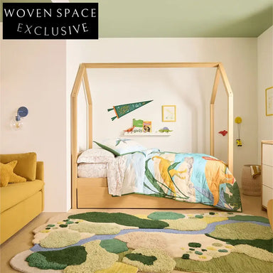 Modern Forest-Themed Irregular Polyester Kids Bedroom Living Room Area Rug