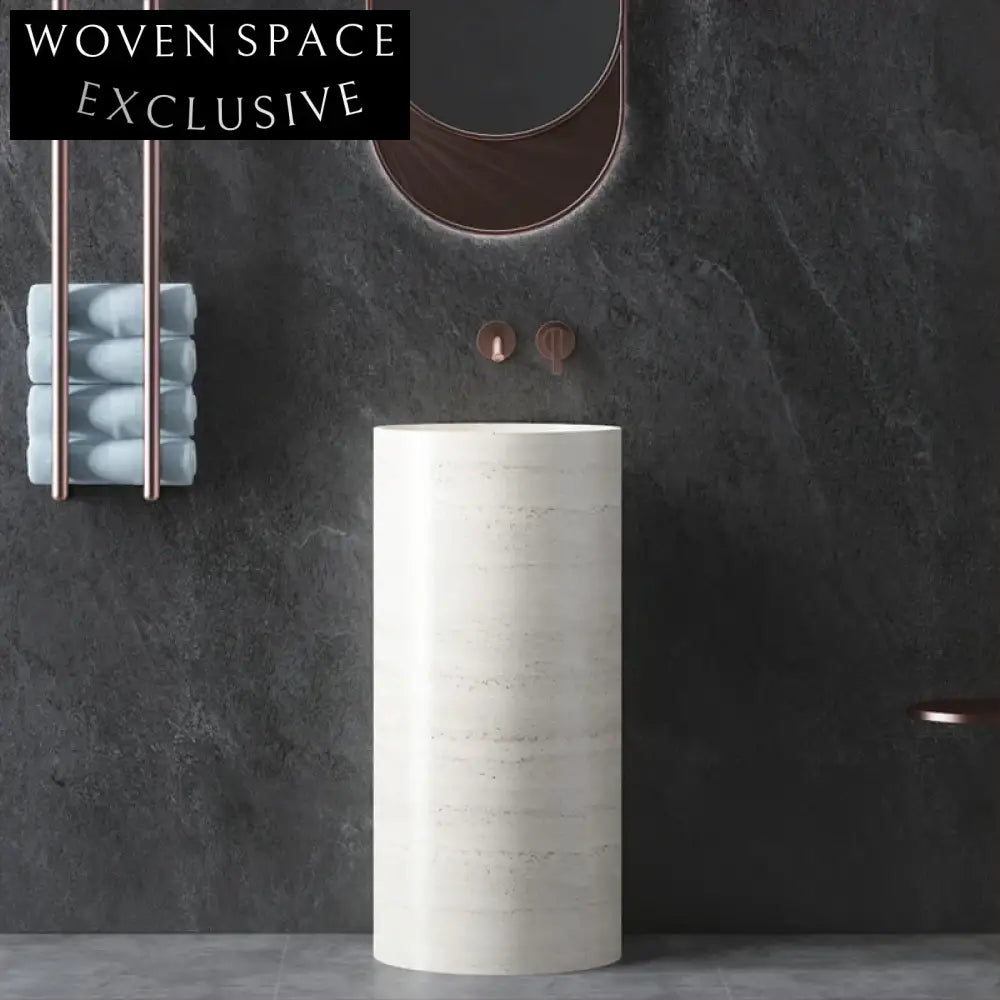 Modern Freestanding Artificial Stone Pedestal Basin for Elegant Bathrooms