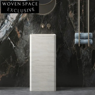 Modern Freestanding Artificial Stone Pedestal Bathroom Sink - Easy Clean Design