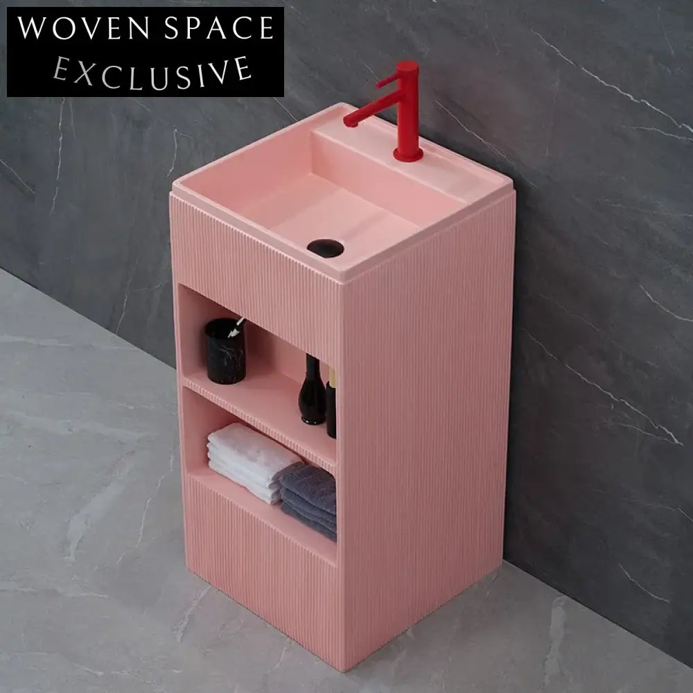 Modern Freestanding Artificial Stone Pedestal Wash Basin for Contemporary Bathrooms