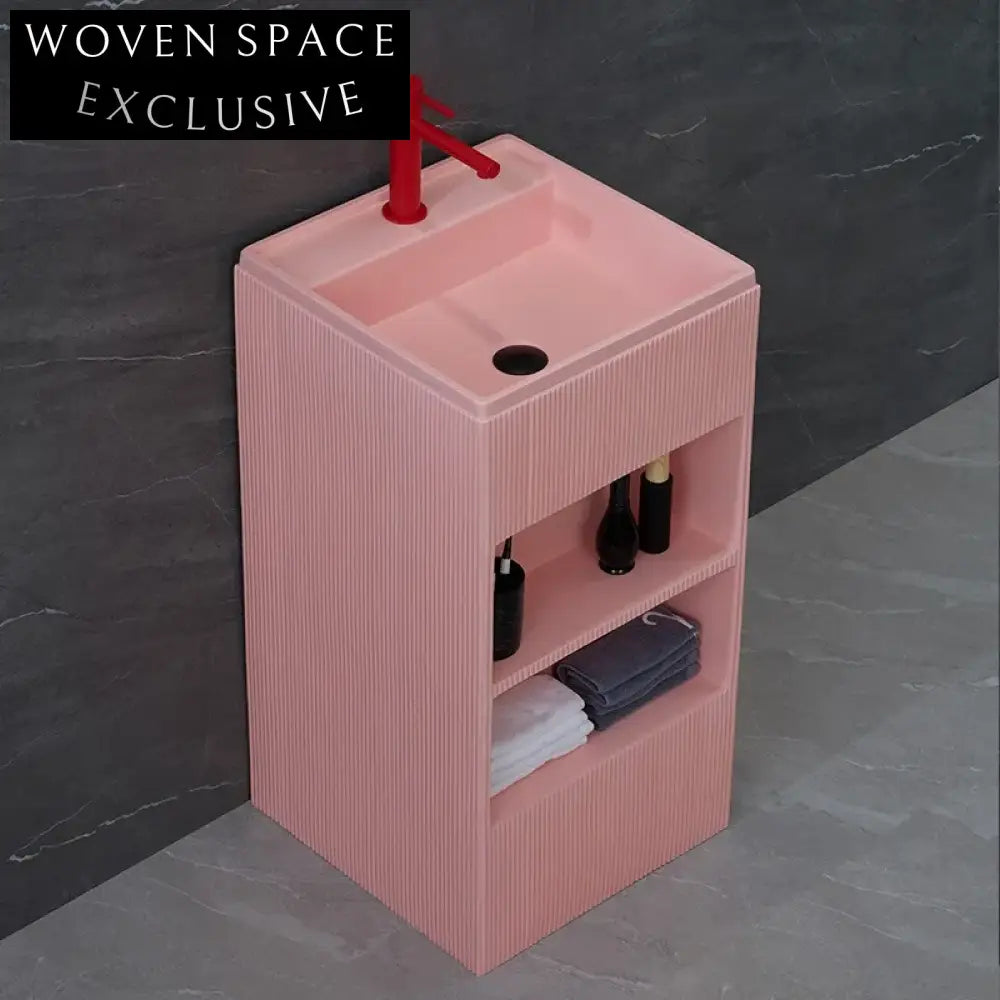 Modern Freestanding Artificial Stone Pedestal Wash Basin for Contemporary Bathrooms