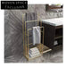 Modern Freestanding Gold Towel Rack with Marble Base and Laundry Basket