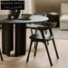 Modern French Black Oak Wood Round Dining Table for Home & Restaurant