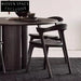 Modern French Black Oak Wood Round Dining Table for Home & Restaurant