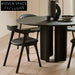 Modern French Black Oak Wood Round Dining Table for Home & Restaurant