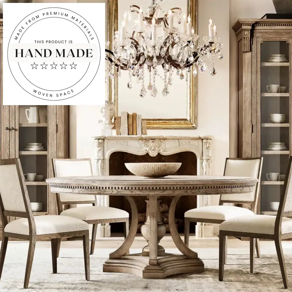 Modern French Classic Square Cloth Upholstered Dining Room Side Chair