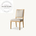 Modern French Classic Square Cloth Upholstered Dining Room Side Chair