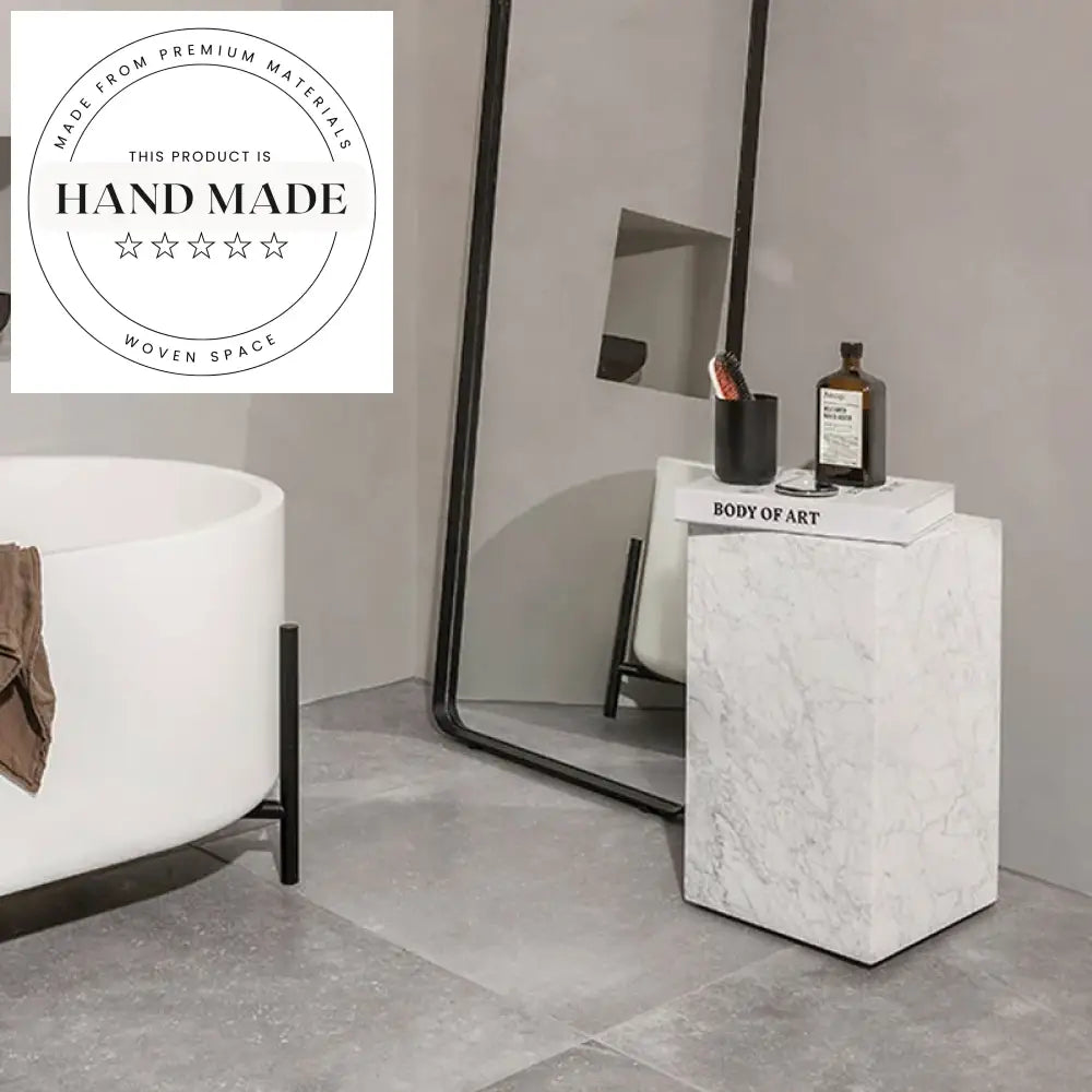 Modern French Design Natural Stone Marble Small Bedroom Bedside Table