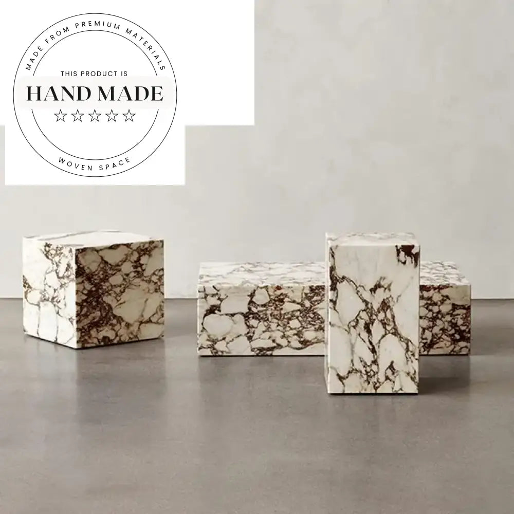 Modern French Design Natural Stone Marble Small Bedroom Bedside Table