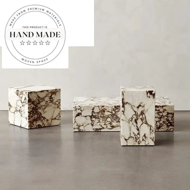 Modern French Design Natural Stone Marble Small Bedroom Bedside Table