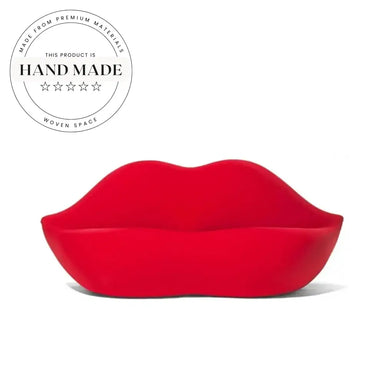 Modern French Flannel Fabric Two-Seater Lip Accent Recliner Sofa