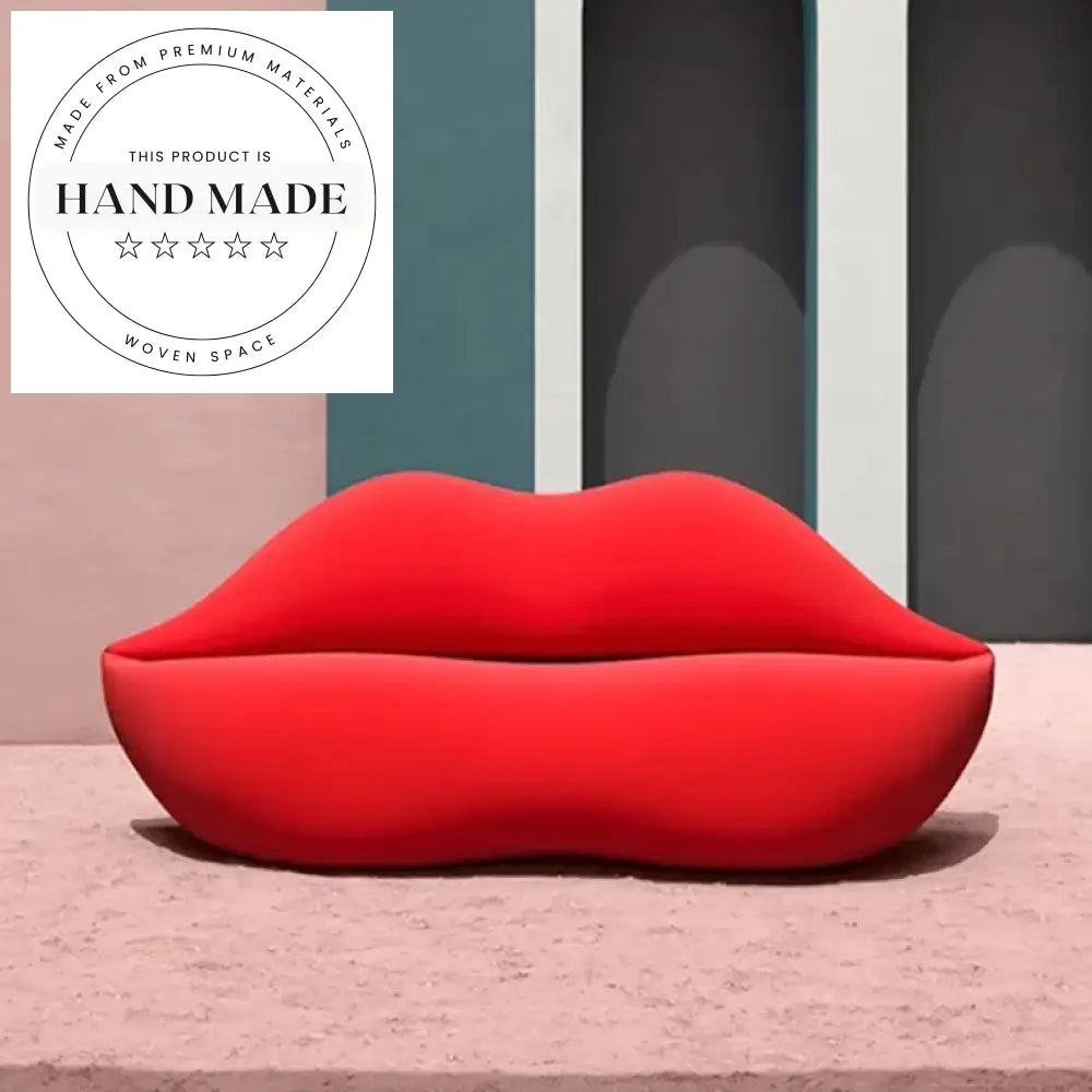 Modern French Flannel Fabric Two-Seater Lip Accent Recliner Sofa