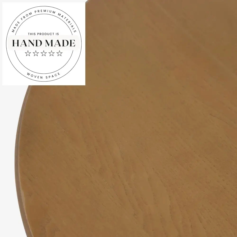 Modern French Retro Solid Wood Round Roman Column Side Table