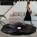 Modern French Style Black Floral Irregular Shape Bedroom Living Room Area Rug