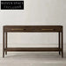 Modern French Style Solid Oak Wood Console Table with 3 Storage Drawers