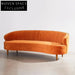 Modern French Velvet Chesterfield Sofa, Elegant Three-Seater Curved Living Room Couch