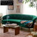 Modern French Velvet Chesterfield Sofa, Elegant Three-Seater Curved Living Room Couch