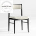 Modern French Vintage Oak Black Leather Upholstered Banquet Dining Chair
