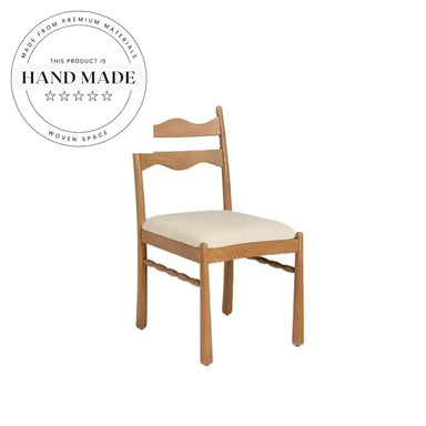 Modern French Vintage Oak Wood High Back Restaurant Dining Chair