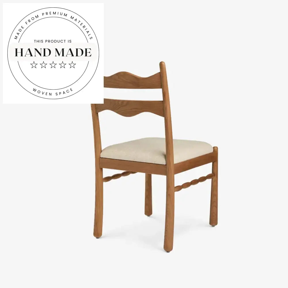 Modern French Vintage Oak Wood High Back Restaurant Dining Chair