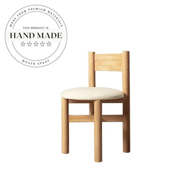 Modern French Vintage Solid Wood Teddy Fabric Dining Chair