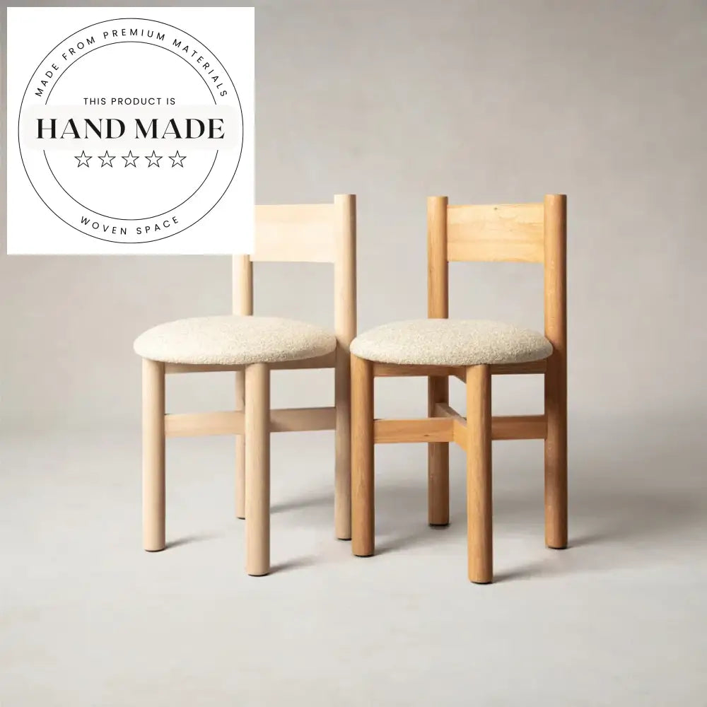 Modern French Vintage Solid Wood Teddy Fabric Dining Chair