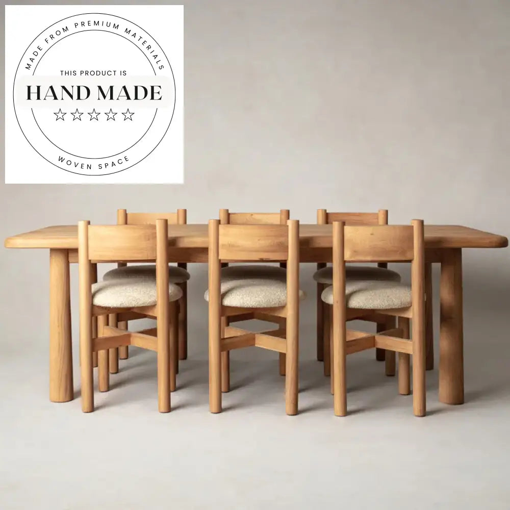 Modern French Vintage Solid Wood Teddy Fabric Dining Chair