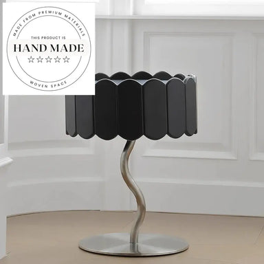 Modern French White Wooden Nightstand with Mirrored Drawer Bedside Table