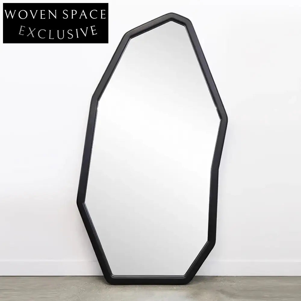 Modern Full Length Standing Mirror, Antique Wave Shaped Decorative Wall Mirror
