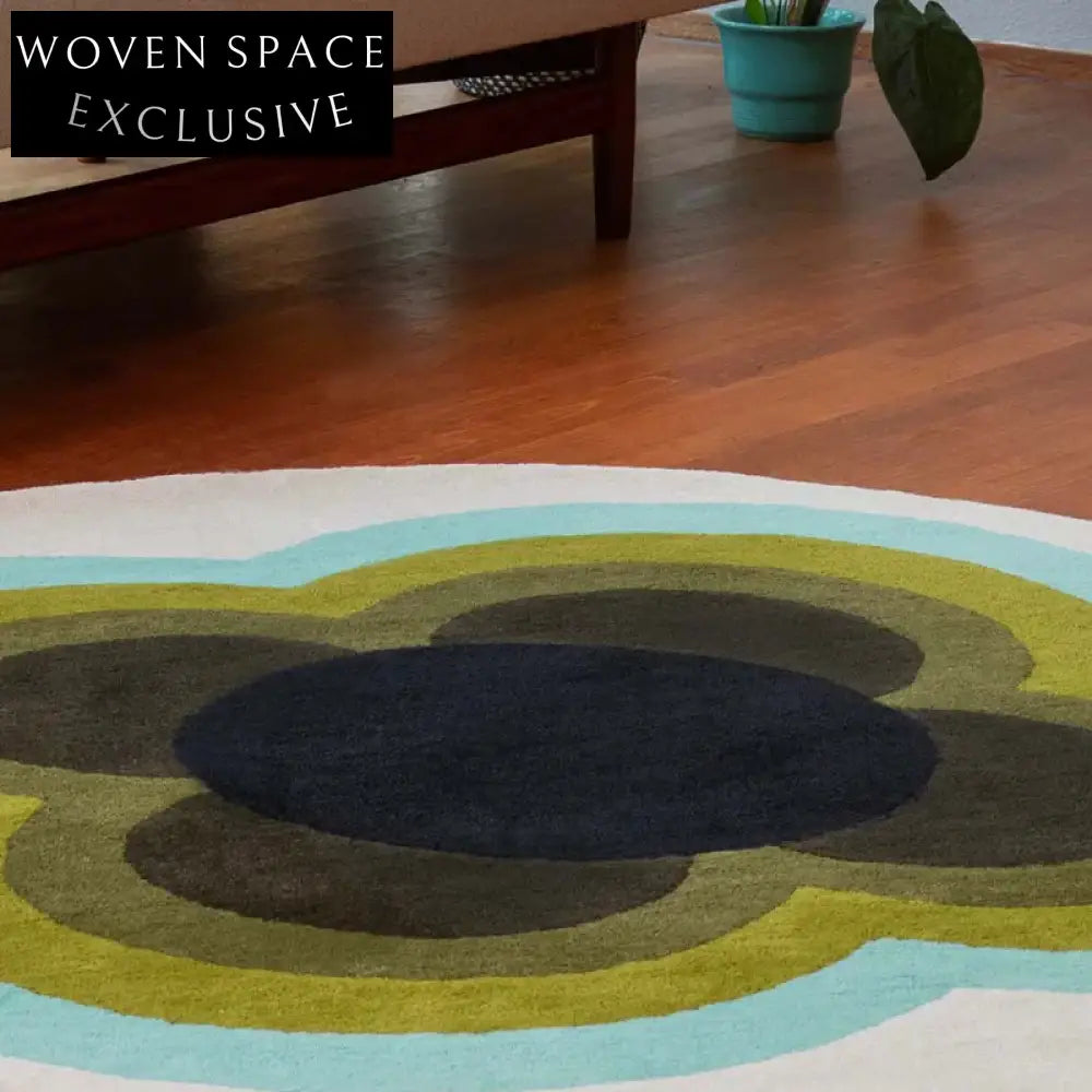 Modern Geometric Artistic Room Rug - Custom Handmade Polyester Living Area Carpet